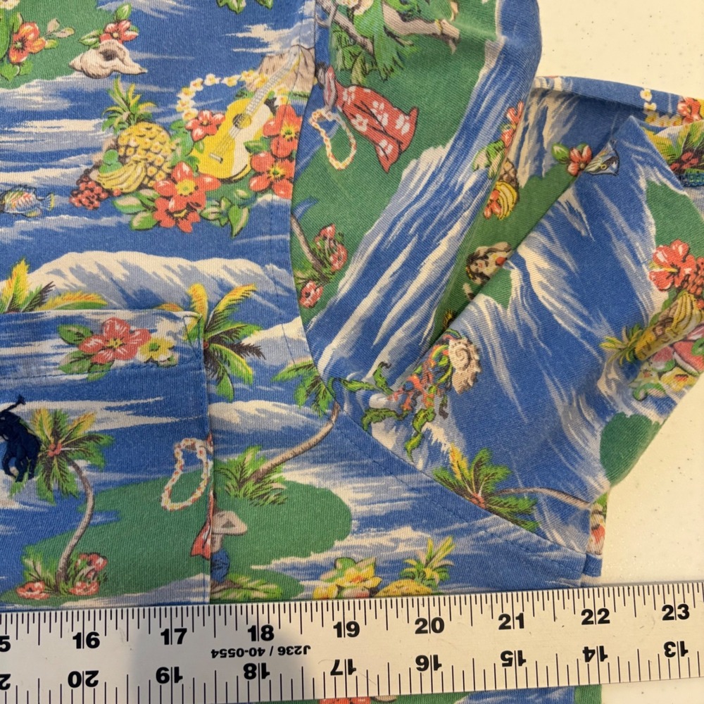 Polo Ralph Lauren Mens Medium Classic Fit Hawaiian Island Hula Print Polo Shirt - Picture 3 of 7